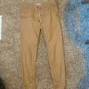 Express Drawstring Joggers - Khaki, Tan